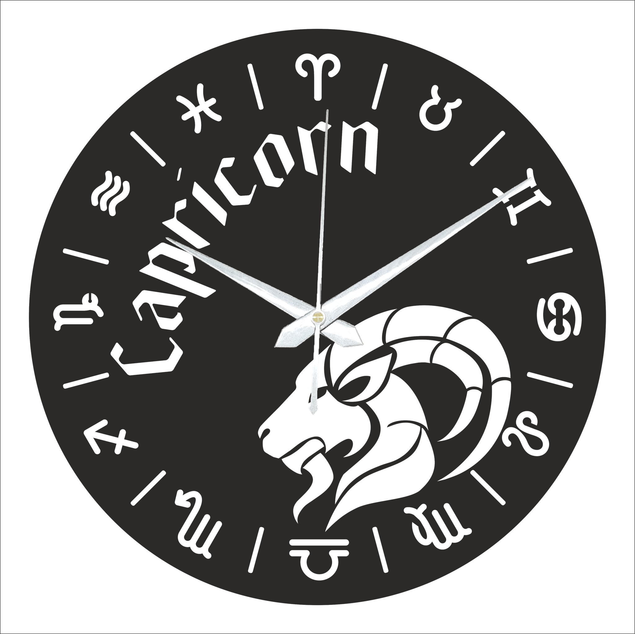 Picture of Makar/Capricorn Zodiac-Inspired Wall Clock Design: Embodying the Tenth Sign in the Zodiac | Thickness 2 m.m. | Thin Wall Clock.